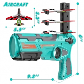 Outdoor Airplane Launcher Toys for Boys Catapult Gun Foam Glider Flying Plane Toy Summer Game Gifts for Kids Novelty & Gag Toys