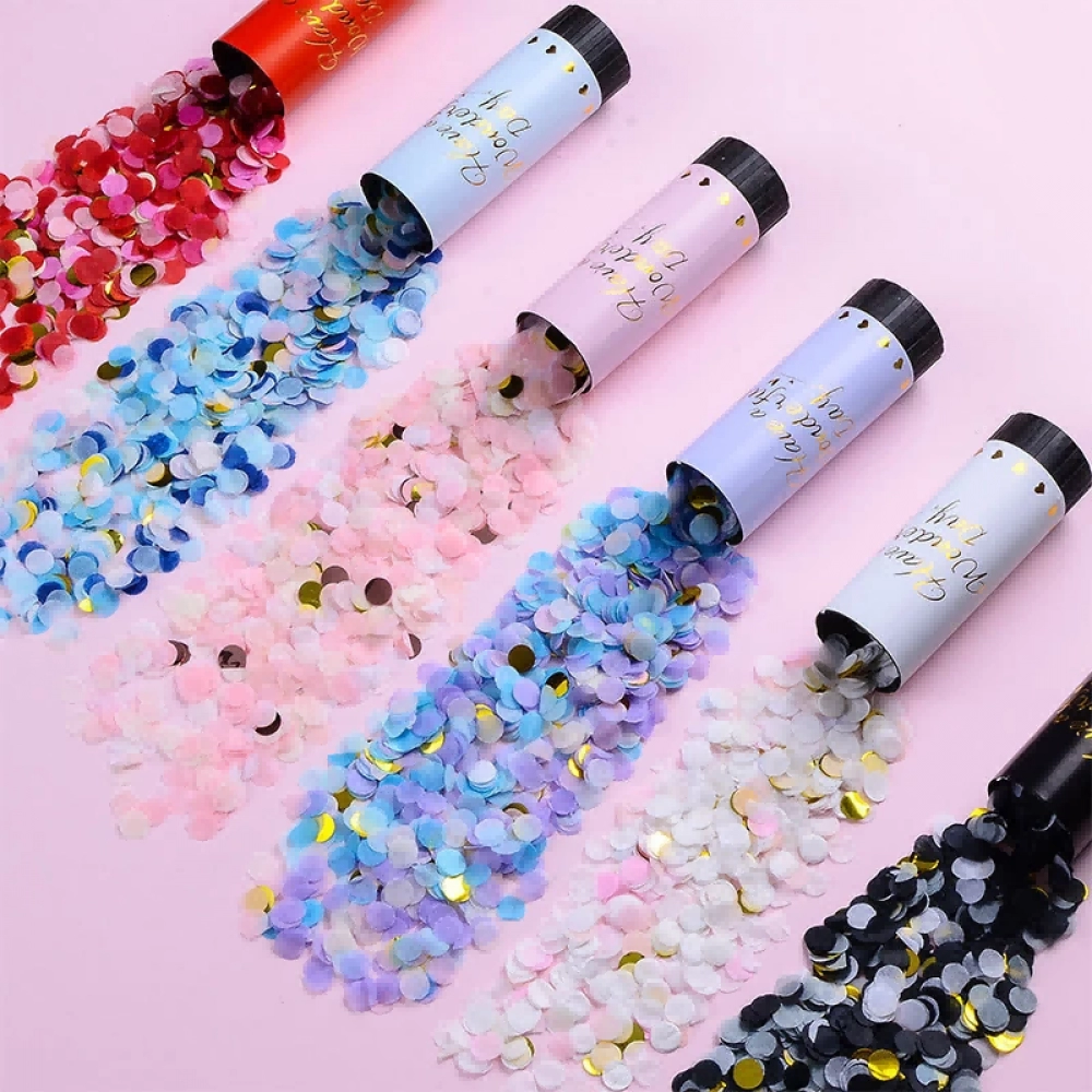 5PCS Confetti Cannons Celebration Firework Cannon Confetti Popper Handheld Graduation Xmas Birthday Wedding Party Supplies 